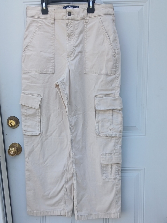 Hollister Other - Hollister California Men's Light Beige Cargo Pants Ultra High-Rise Baggy